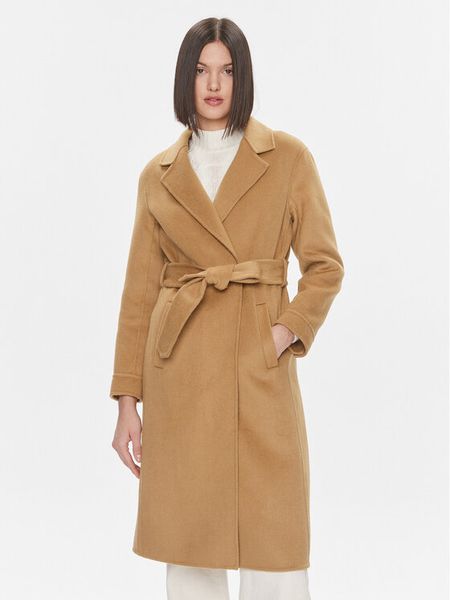 Liu Jo Płaszcz wełniany MF3242 T4627 Brązowy Regular Fit. Brązowe płaszcze damskie Liu Jo, bez wzorów, z syntetyku, bez kaptura. Za 1,099.00 zł.