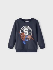 NAME IT Bluza SPIDER-MAN 13210737 Granatowy Regular Fit. Niebieskie bluzy dla chłopców Name it, bez wzorów, z bawełny, bez ramiączek, bez kaptura. Za 79.99 zł.