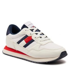 Sneakersy Tommy Hilfiger. Białe półbuty chłopięce Tommy Hilfiger, bez wzorów, bez zapięcia. Za 209.99 zł.