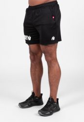 Miles Mesh Szorty - Czarny. Czarne krótkie spodenki sportowe męskie GORILLA WEAR, xl, bez wzorów, z meshu, na fitness i siłownię. Za 193.00 zł.