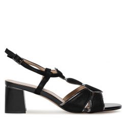 Sandały Lasocki. Czarne sandały damskie Lasocki, bez wzorów, bez obcasa, na słupku, bez zapięcia. Za 183.99 zł.