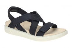 Sandały damskie Ecco Cross Strap. Niebieskie sandały damskie ecco, bez wzorów, z materiału, bez obcasa, bez zapięcia. Za 428.00 zł.