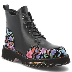 Czarne Botki Artiker Skórzane Buty Damskie. Czarne kozaki damskie Artiker, ze skóry, bez obcasa. Za 305.99 zł.