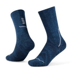Skarpety BUFF Dryflx Crew. Niebieskie skarpety damskie Buff, bez wzorów, z elastanu. Za 129.99 zł.