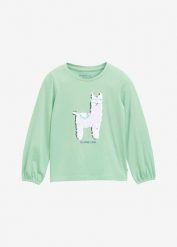 Bluzka z długim rękawem marki Tom Tailor. Zielone t-shirty i topy dla dziewczynek bonprix, bez wzorów, bez ramiączek. Za 79.99 zł.