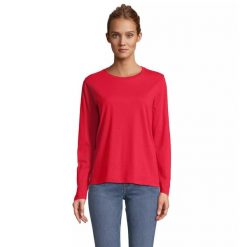Damska koszulka z długim rękawem Sol's Monarch. Czerwone t-shirty damskie SOL'S, s, bez wzorów, bez kołnierzyka. Za 36.50 zł.
