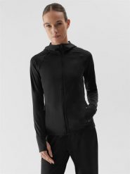 4F Bluza treningowa z materiałów z recyklingu damska S. Czarne bluzy damskie 4f, s, bez wzorów, z dzianiny, bez kaptura. Za 229.99 zł.