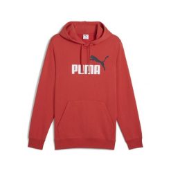 Męska bluza z kapturem Essentials z dwukolorowym logo No. 1 PUMA Red Fire. Czerwone bluzy męskie Puma, m, bez wzorów, z gumy, z kapturem. Za 226.00 zł.