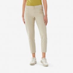 Spodnie turystyczne damskie Quechua NH500 len. Brązowe spodnie sportowe damskie QUECHUA, s, bez wzorów, z bawełny, trekkingowe. Za 149.99 zł.