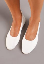 Białe Balerinki z Elastyczną Cholewką Lililena. Białe baleriny damskie Born2be, na lato, bez wzorów, eleganckie, bez obcasa. Za 39.99 zł.