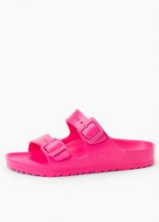 Klapki damskie BIRKENSTOCK ARIZONA. Szare klapki damskie Birkenstock, bez wzorów, biznesowe, bez obcasa. Za 309.99 zł.