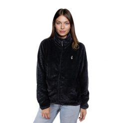Bluza polarowa damska AULP VIRLO Ciepła Rozpinana z kołnierzem. Czarne bluzy damskie Aulp, bez wzorów, z polaru, bez kaptura. Za 279.99 zł.
