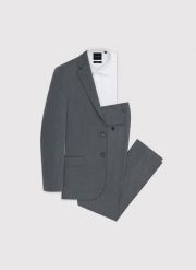 PAKO LORENTE – Szary garnitur męski. Szare garnitury męskie Pako Lorente, bez wzorów, z elastanu, eleganckie. Za 1,599.98 zł.