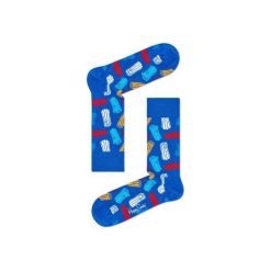 Skarpetki Happy Socks - Logs (LOG01-6000). Szare skarpety męskie Happy Socks, w kolorowe wzory, z bawełny. Za 34.90 zł.