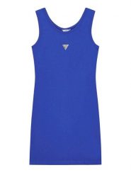 Guess Sukienka codzienna J6GK30 J1314 Niebieski Slim Fit. Niebieskie sukienki dla dziewczynek Guess, z aplikacjami, z bawełny, bez ramiączek. Za 139.99 zł.