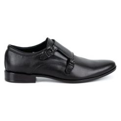Lukas Skórzane buty wizytowe Monki 287LU czarne. Czarne eleganckie półbuty z jeansu, eleganckie, bez zapięcia. Za 367.89 zł.