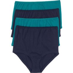 Figi panty z wysoką talią (4 pary) bonprix ciemnoniebiesko-turkusowy. Niebieskie figi damskie bonprix. Za 55.96 zł.
