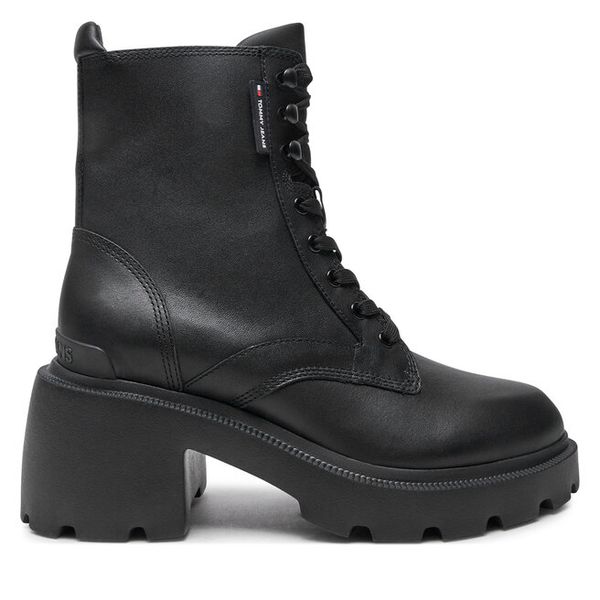 Trapery Tommy Jeans. Czarne śniegowce i trapery damskie Tommy Jeans, z jeansu. Za 398.99 zł.