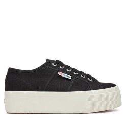 Tenisówki Superga. Czarne trampki i tenisówki damskie Superga, bez wzorów, bez zapięcia. Za 159.99 zł.