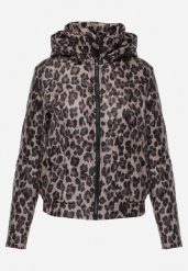 Ciemnobeżowa Panterkowa Kurtka z Odpinanym Kapturem Anastaera. Brązowe kurtki damskie Renee, na wiosnę, l, bez wzorów, z poliesteru. Za 129.99 zł.
