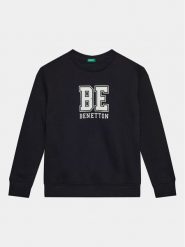 United Colors Of Benetton Bluza 3EB5C10EJ Czarny Regular Fit. Czarne bluzy dla chłopców United Colors Of Benetton, bez wzorów, z bawełny, bez ramiączek, bez kaptura. Za 79.99 zł.