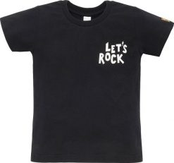 PINOKIO Koszulka t-shirt dla chłopca czarna Lets rock Pinokio 98. Czarne t-shirty dla chłopców Pinokio, bez wzorów, bez ramiączek. Za 49.90 zł.
