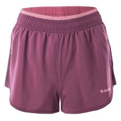 Szorty damskie treningowe Hi-Tec Lady Laria - różowe, Rozmiar XL. Czerwone obuwie sportowe damskie Hi-tec, bez wzorów, z elastanu, na fitness i siłownię. Za 64.99 zł.