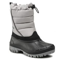 Śniegowce KangaRoos. Szare buty zimowe chłopięce KangaRoos, bez wzorów, bez zapięcia. Za 299.99 zł.