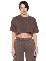 Koszulka na co dzień na siłownię. Brązowe koszulki sportowe damskie LEONE 1947 APPAREL, s, bez wzorów, bez kołnierzyka, bez ramiączek, na fitness i siłownię. Za 164.19 zł.
