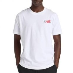 Koszulka sportowa męska New Balance MT6179UMWT. Białe koszulki sportowe męskie New Balance, m, bez wzorów, bez kołnierzyka, bez ramiączek. Za 163.00 zł.