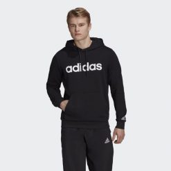 Bluza męska adidas Essentials French Terry Linear Logo Hoodie. Białe bluzy męskie Adidas, m, bez wzorów, z kapturem. Za 129.09 zł.