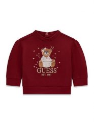 Guess Bluza K6BQ02 K5894 Bordowy Regular Fit. Czerwone bluzy dla dziewczynek Guess, z aplikacjami, z bawełny, bez ramiączek, bez kaptura. Za 174.99 zł.