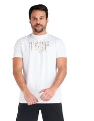 Męski t-shirt z krótkim rękawem i dużym logo Gold Edition. Czarne t-shirty męskie LEONE 1947 APPAREL, l, bez wzorów, z bawełny, sportowe, bez kołnierzyka. Za 84.16 zł.