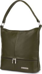 Beltimore Skórzana listonoszka dwa paski torebka damska Beltimore oliwkowa I66. Zielone torby i plecaki dziecięce Beltimore. Za 189.99 zł.