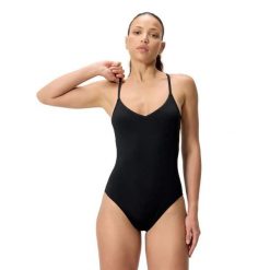 Damski kostium kąpielowy 1-częściowy Speedo Solid. Czarne kostiumy jednoczęściowe damskie Speedo, m, bez wzorów, sportowe, do pływania. Za 310.50 zł.