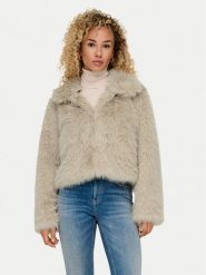 ONLY Futro Manny 15322406 Beżowy Regular Fit. Brązowe płaszcze damskie Only, xl, bez wzorów, z futra, bez kaptura. Za 379.99 zł.