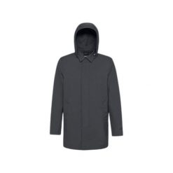 Płaszcz Geox Jacopo. Niebieskie płaszcze męskie Converse, l, bez wzorów, z materiału, biznesowe, bez kaptura. Za 696.00 zł.