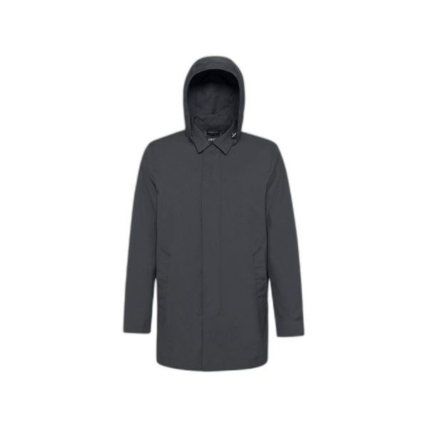 Płaszcz Geox Jacopo. Niebieskie płaszcze męskie Converse, l, bez wzorów, z materiału, biznesowe, bez kaptura. Za 446.00 zł.