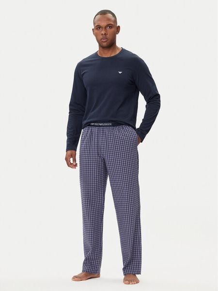 Emporio Armani Underwear Piżama EM000614 AF14998 MB258 Granatowy Regular Fit. Niebieskie piżamy męskie Emporio Armani Underwear, m, bez wzorów, z bawełny, bez ramiączek. Za 439.99 zł.