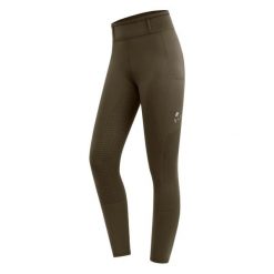 Damskie legginsy zawodnicze z pełną przyczepnością ELT Ella. Brązowe legginsy sportowe damskie ELT, bez wzorów, do jazdy konnej. Za 228.50 zł.