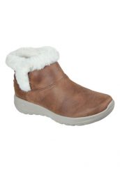 Buty zimowe damskie, Skechers On The Go Joy - Endeavor. Brązowe obuwie sportowe damskie Skechers, bez wzorów, z materiału. Za 279.99 zł.