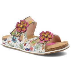 Klapki damskie Laura Vita, cholewka ze skóry naturalnej dwa regulowane paski na rzep wygodna podeszwa, beżowe, 32 AS318-32. Brązowe paski damskie Laura Vita, bez wzorów, ze skóry. Za 319.00 zł.