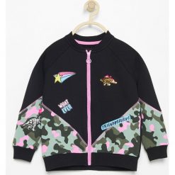 Bluza z aplikacjami - Czarny. Czarne bluzy dla dziewczynek Reserved, z aplikacjami. Za 79.99 zł.