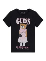 Guess T-Shirt J6RI10 K6YW4 Czarny Regular Fit. Czarne t-shirty i topy dla dziewczynek Guess, z aplikacjami, z bawełny, bez ramiączek. Za 119.99 zł.
