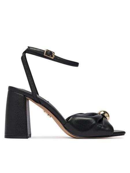 Steve Madden Sandały Meladi 11005242 Czarny. Czarne sandały damskie Steve Madden, bez wzorów, ze skóry, bez obcasa, na słupku, bez zapięcia. Za 339.99 zł.