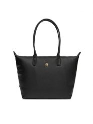 Tommy Hilfiger Torebka Popette Soft AW0AW17705 Czarny. Czarne torebki do ręki damskie Tommy Hilfiger, bez wzorów, ze skóry, bez dodatków. Za 559.99 zł.