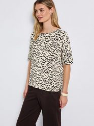 Street One Koszulka Kobiety Dżersej beżowy|brązowy|czarny, 38. Brązowe t-shirty damskie Street One, bez wzorów, z bawełny, eleganckie, bez kołnierzyka. Za 139.95 zł.