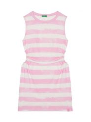 United Colors Of Benetton Sukienka letnia 3SL3CV013 Różowy Regular Fit. Czerwone sukienki dla dziewczynek United Colors Of Benetton, na lato, bez wzorów, z bawełny, bez ramiączek. Za 69.99 zł.