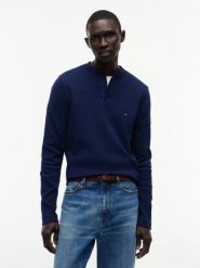 Tommy Hilfiger koszulka z długim rękawem Mężczyźni Bawełna niebieski, M. Niebieskie bluzki z długim rękawem męskie Tommy Hilfiger, m, bez wzorów, z bawełny, bez kołnierzyka. Za 369.95 zł.