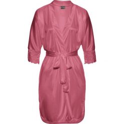 Szlafrok kimono bonprix różowobrązowy. Czerwone szlafroki damskie bonprix, z satyny. Za 89.99 zł.